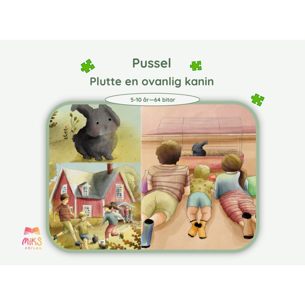 MikS Förlag Plutte, en ovanlig kanin – Pussel 64 bitar (A3)