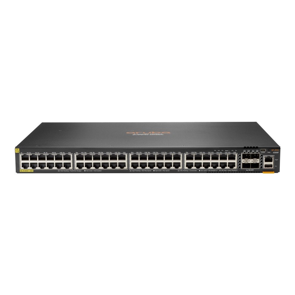 Hewlett Packard Enterprise HPE Aruba Networking CX 6200F 48G Class4 PoE 4SFP+ 740W Switch - switch - max. staplingsavstånd 10 kms - 48 portar - Adm...