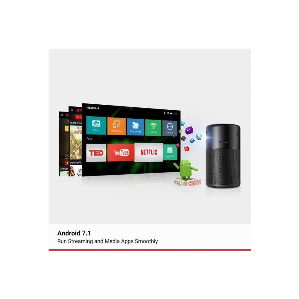 ANKER Nebula Capsule 3 - DLP-projektor - bärbar - 802.11a/b/g/n/ac wireless / Bluetooth 5.1 - svart