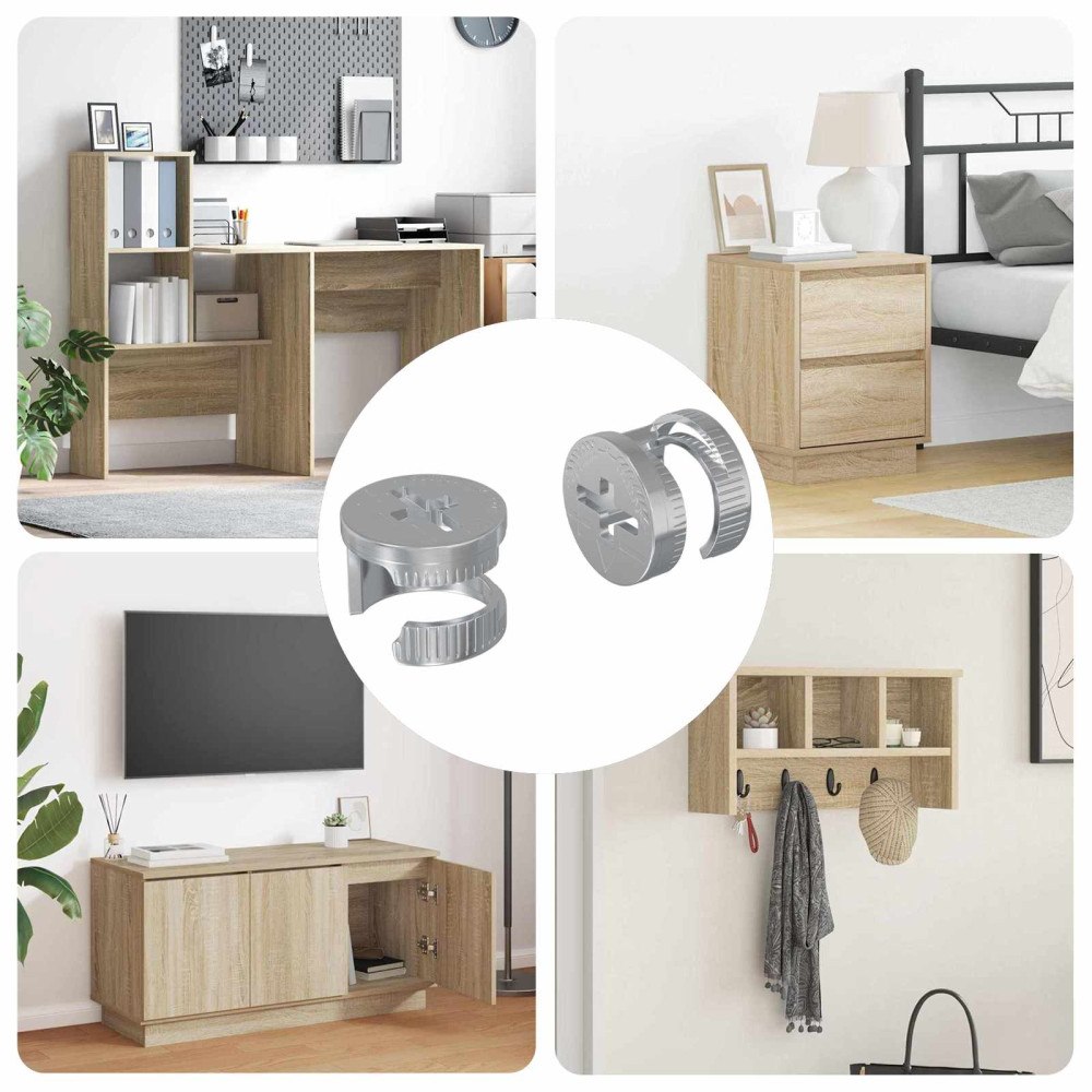 vidaXL Kammuttrar 2 pcs Silver 12 x 10 mm Stål