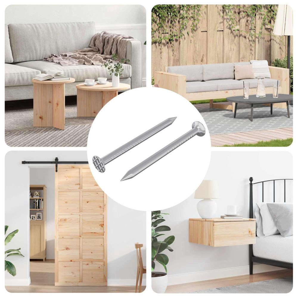 vidaXL Spikar för Trä 2 pcs Silver Ø 3 x 15 mm Metall