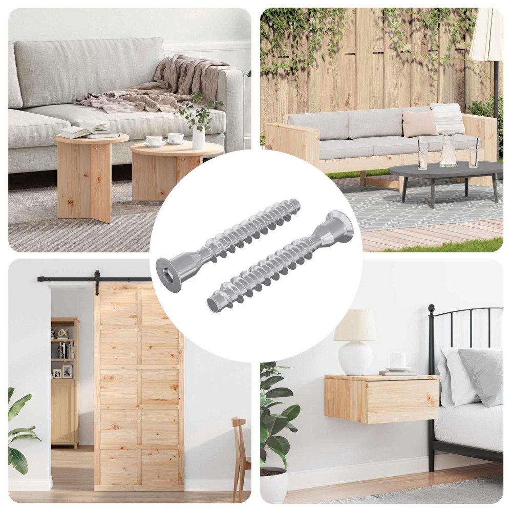 vidaXL Konfirmationsskruvar 2 pcs Silver Ø7 x 50 mm Metall