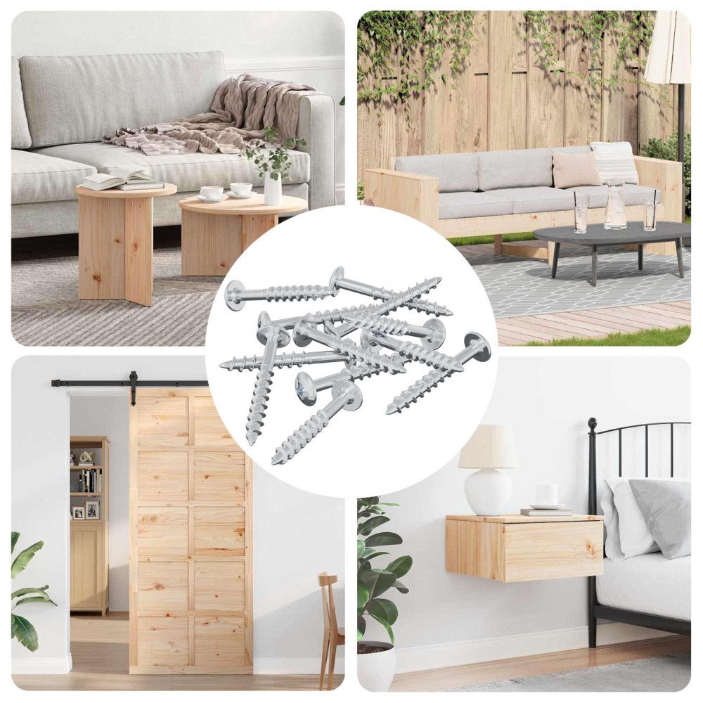 vidaXL Skruv 12 pcs Silver 9,8 x 35 mm Järn