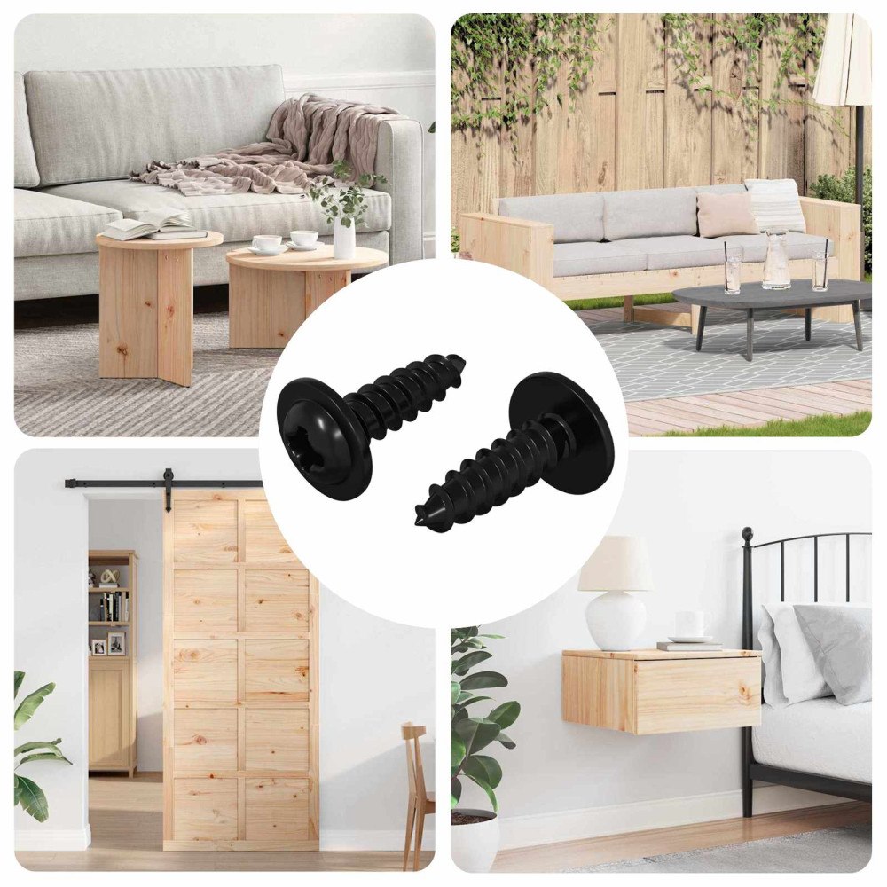 vidaXL Självgängande spik 2 pcs Svart 3,5 x 12 mm Järn