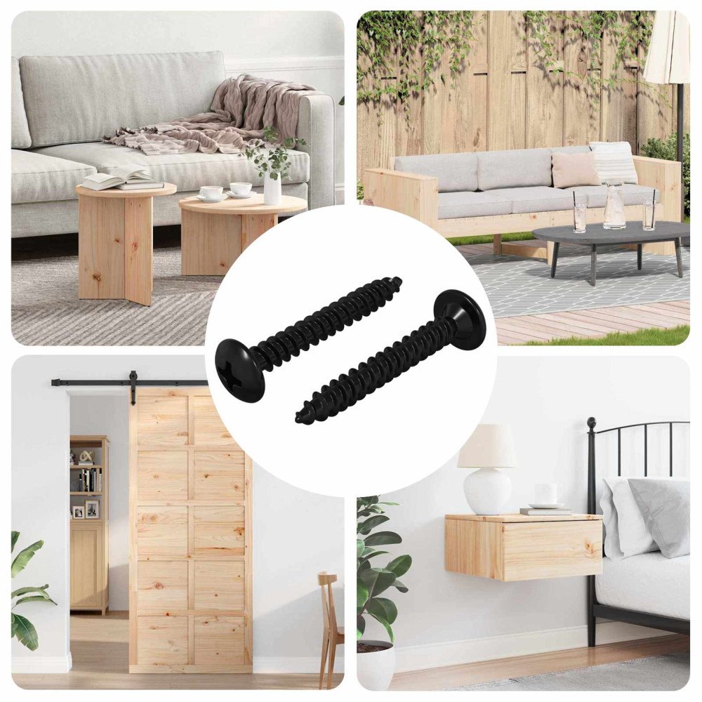 vidaXL Gängspik 2 pcs Svart M4 x 28 mm Stål