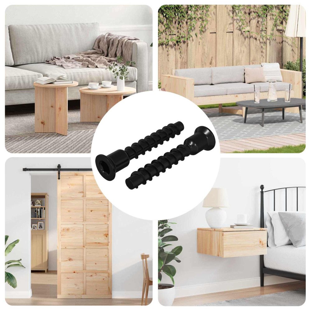 vidaXL Hylssfranskruv 2 pcs Svart 7 x 40 mm Järn