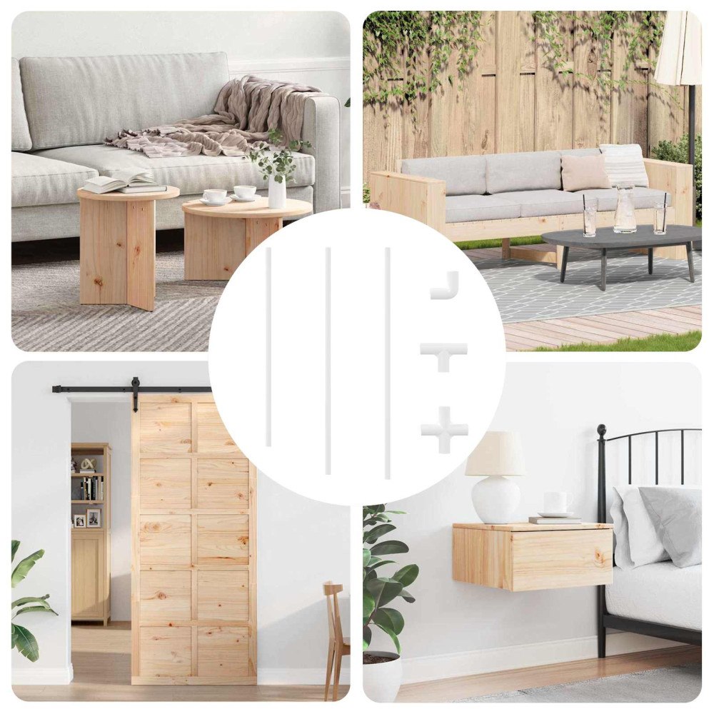 vidaXL PVC Rör 29 pcs Vit PP och PE