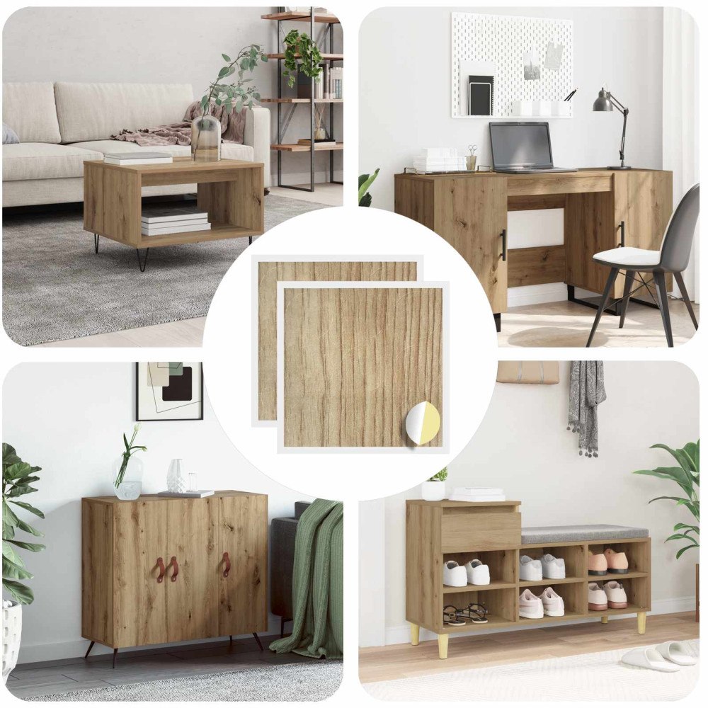 vidaXL Självhäftande skruvomslag 2 pcs Artisan Ek Ø 20 x 0,5 mm