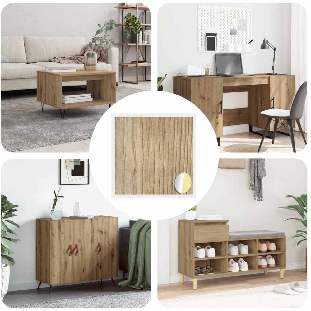 vidaXL Självhäftande skruvomslag 12 pcs Artisan Ek Ø 20 x 0,5 mm