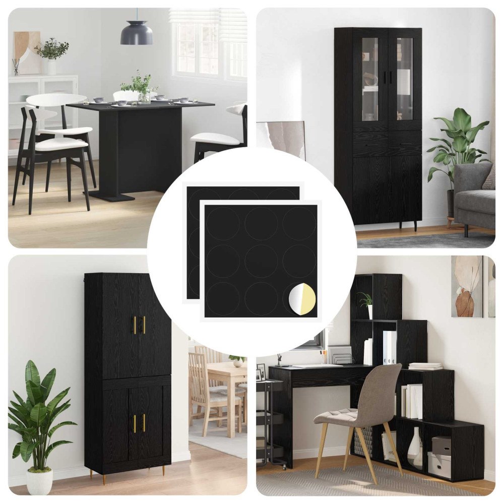 vidaXL Självhäftande skruvomslag 2 pcs Svart Ø 20 x 0,5 mm