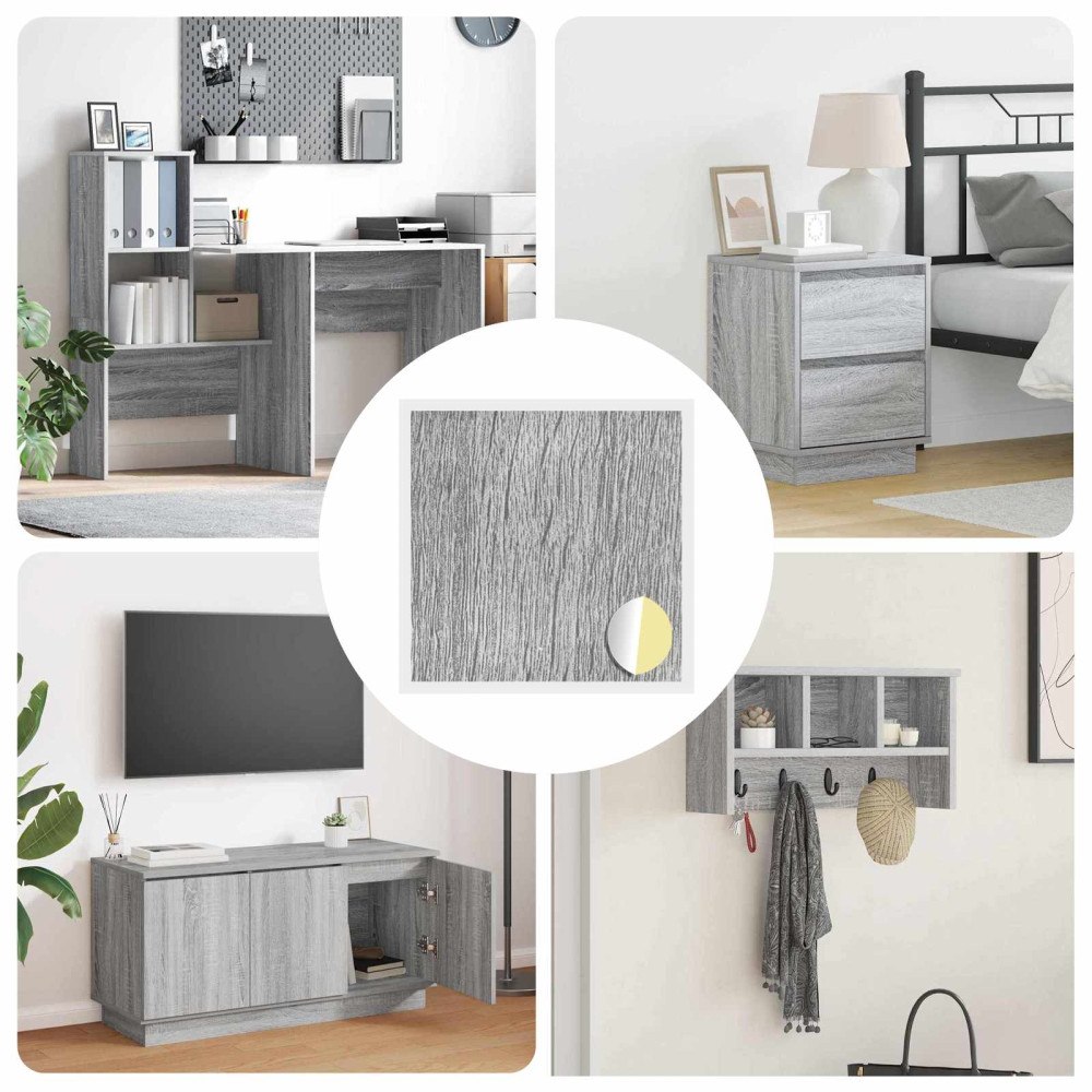 vidaXL Självhäftande skruvomslag 12 pcs Grå Sonoma Ø 20 x 0,5 mm