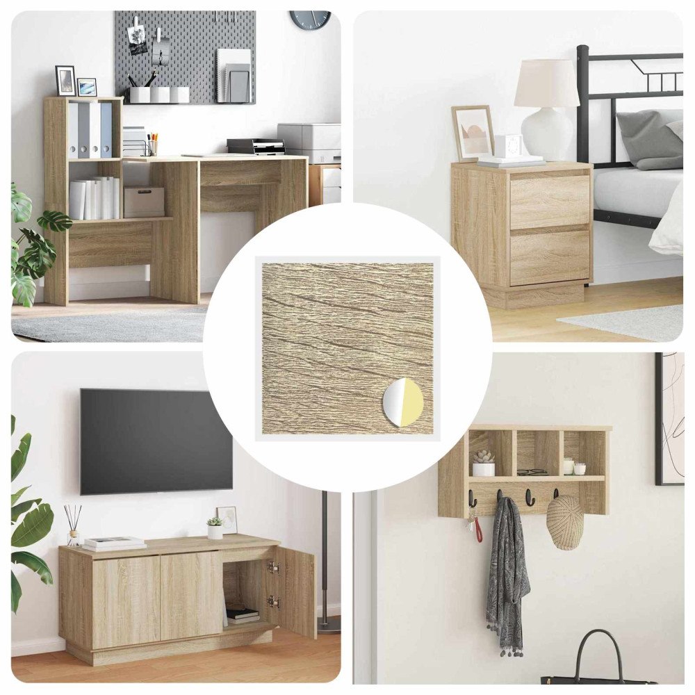 vidaXL Självhäftande skruvomslag 12 pcs Sonoma-ek Ø 20 x 0,5 mm