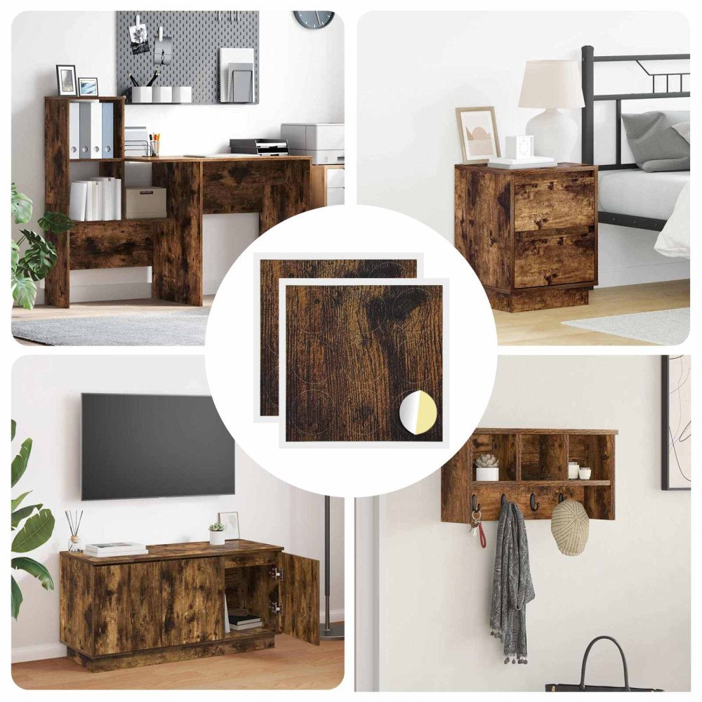 vidaXL Självhäftande skruvomslag 2 pcs Rökt ek Ø 20 x 0,5 mm