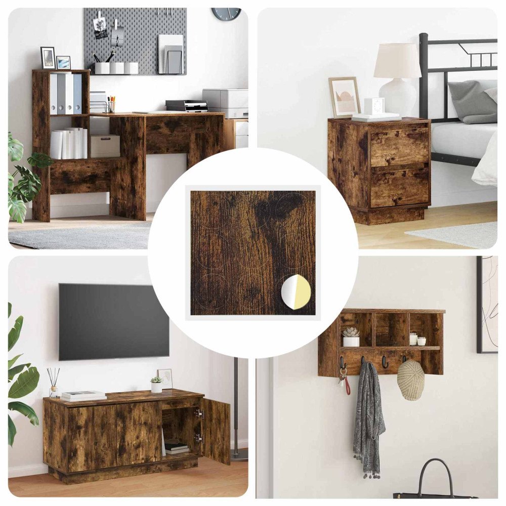 vidaXL Självhäftande skruvomslag 12 pcs Rökt ek Ø 20 x 0,5 mm