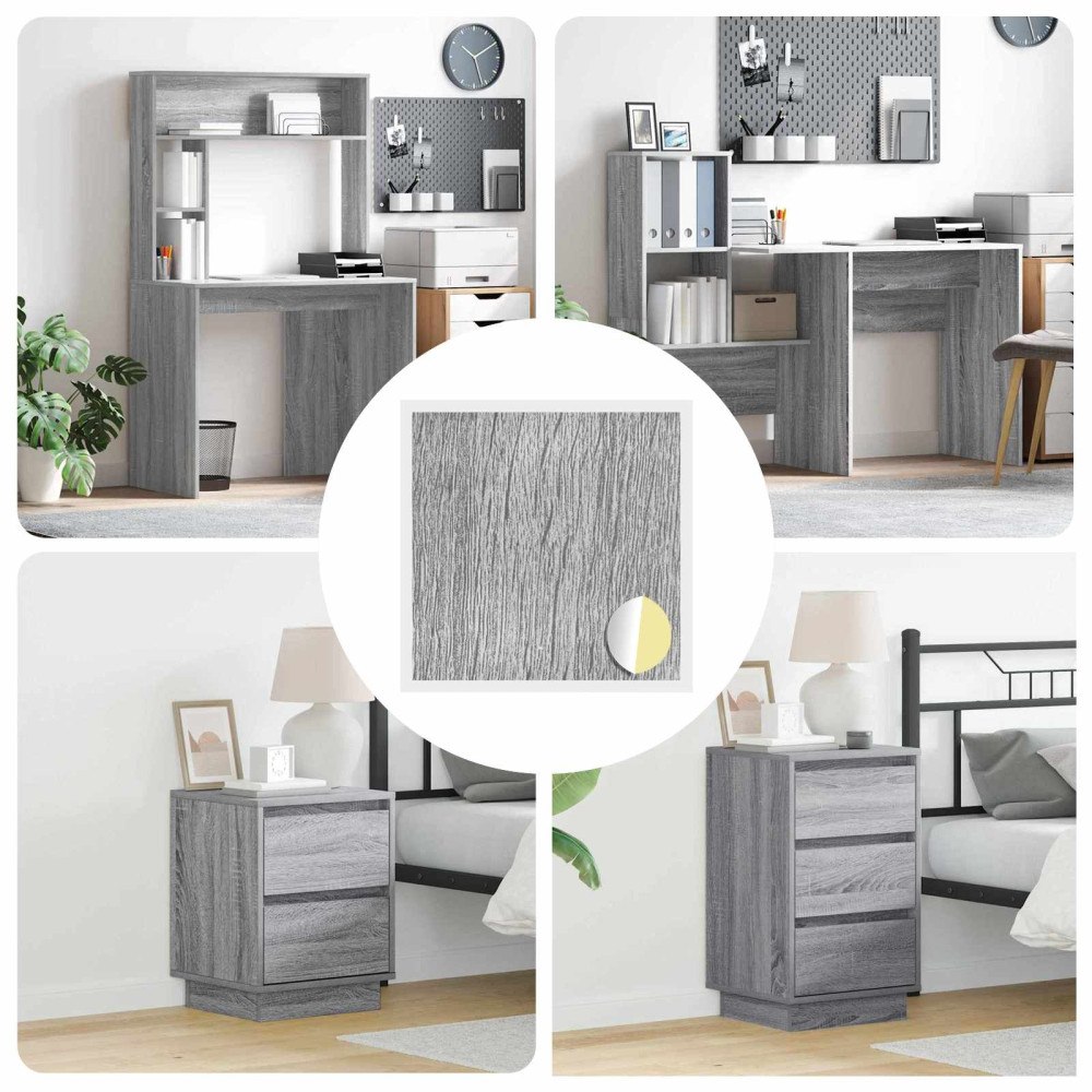 vidaXL Självhäftande skruvomslag 12 pcs Grå Sonoma Ø 20 x 0,5 mm