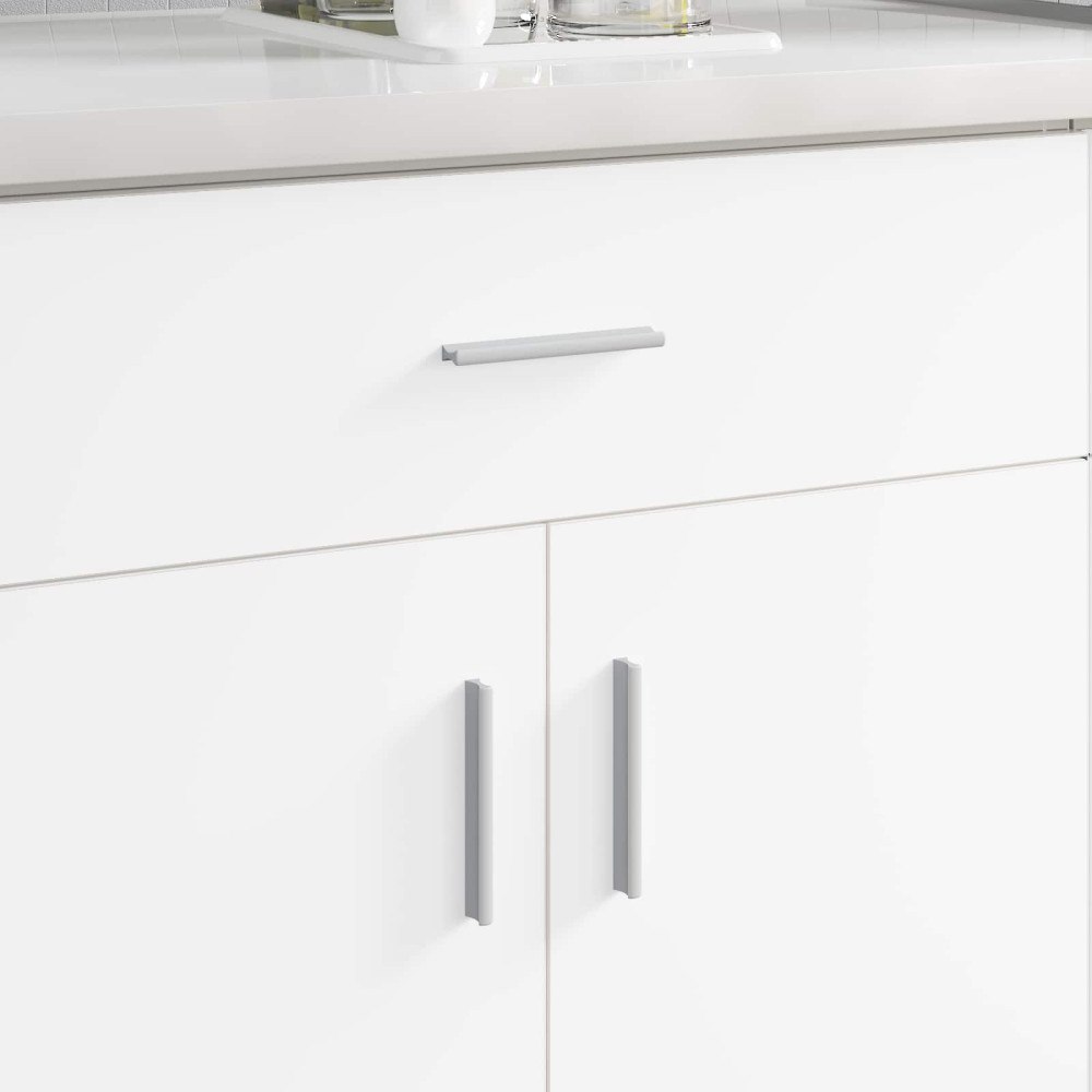 vidaXL Handtag Enfärgad 2 pcs Silver 105.7 x 7.4 x 15.5 mm Aluminium