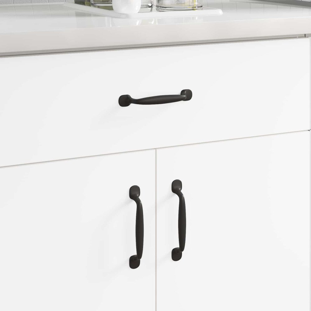 vidaXL Möbelhandtag 2 pcs Svart 130 x 19,4 x 22,3 mm Aluminium