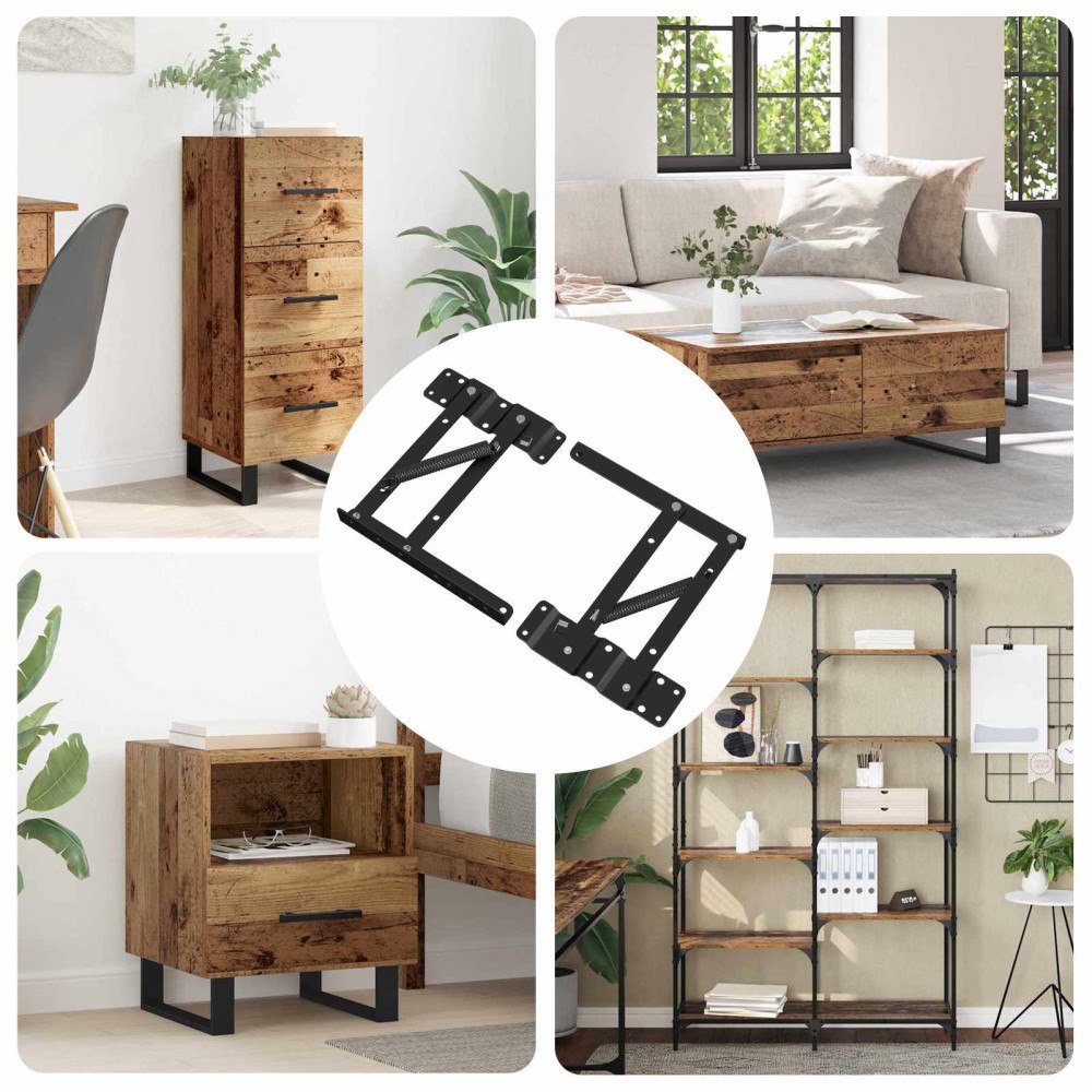 vidaXL Sänglyftmekanism 2 pcs Svart 340 x 95 x 40 mm Järn