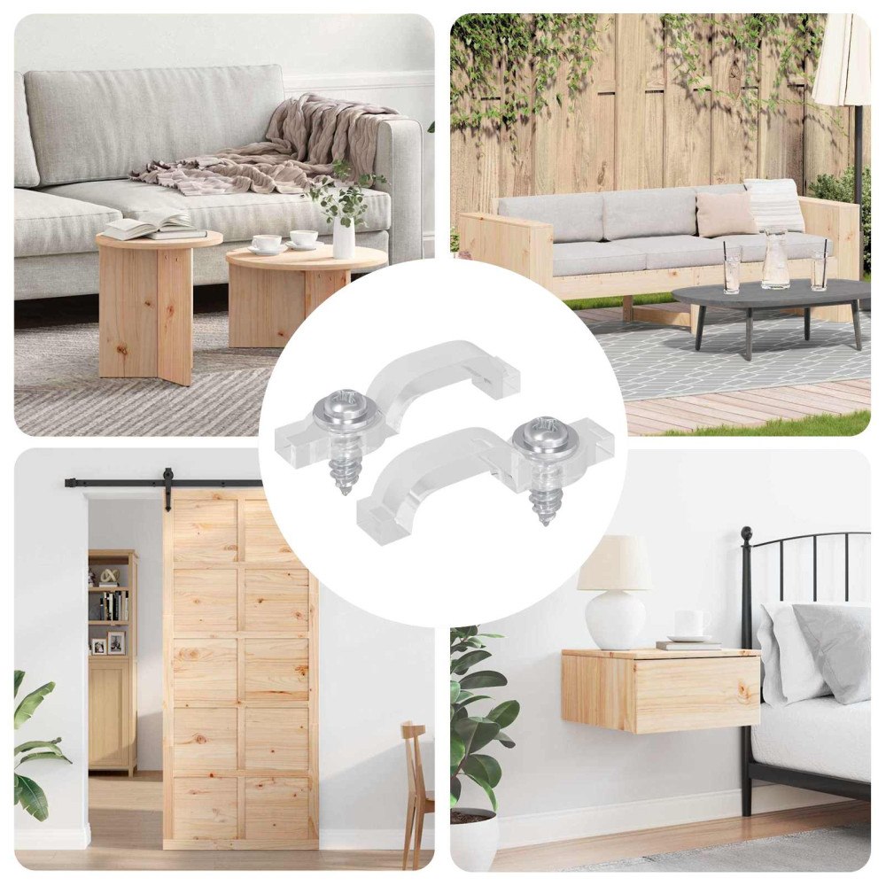 vidaXL LED Strip Clips 2 pcs Transparent 23,8 x 7,3 x 4,3 mm