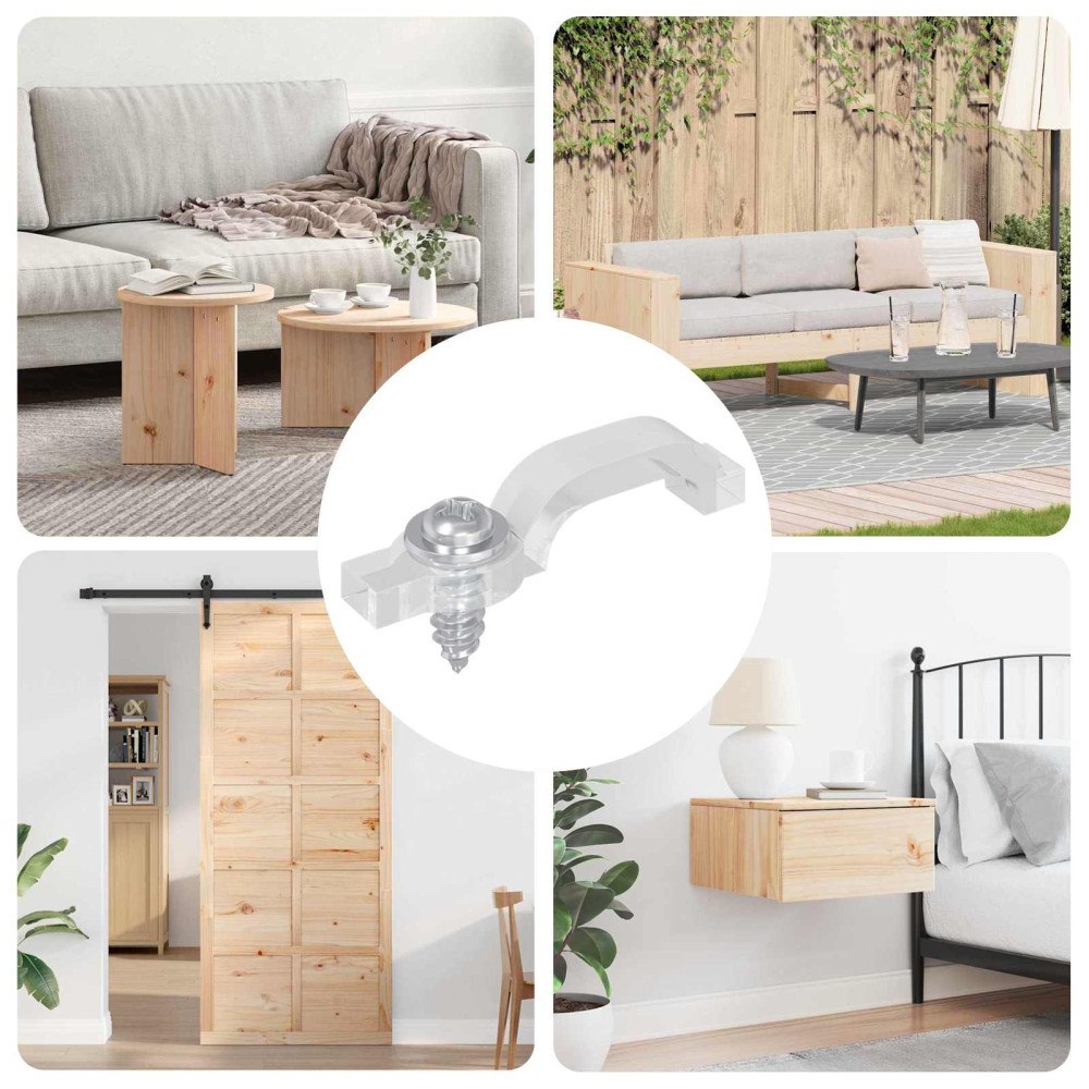 vidaXL LED Strip Clips 12 pcs Transparent 23,8 x 7,3 x 4,3 mm