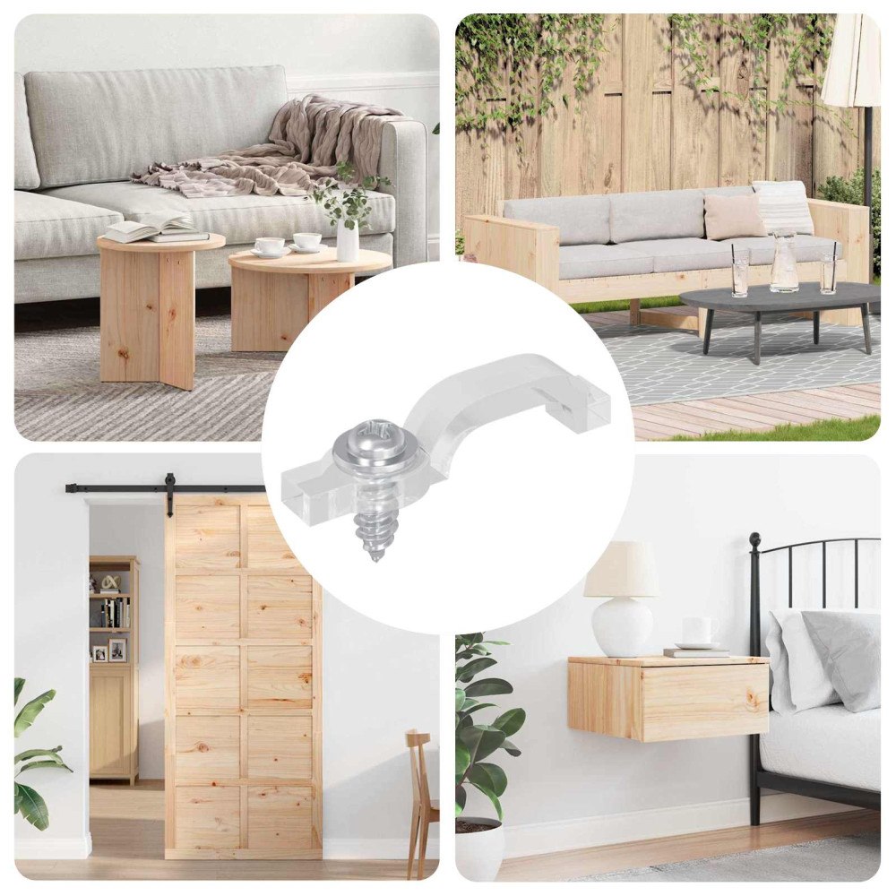 vidaXL LED Strip Clips 12 pcs Transparent 23,8 x 7,3 x 4,3 mm