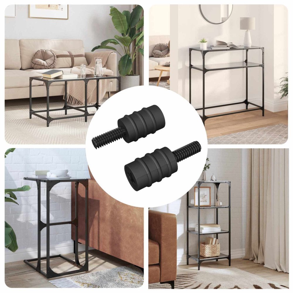 vidaXL Distansskruv 2 pcs Svart M4 Gummi och Stål