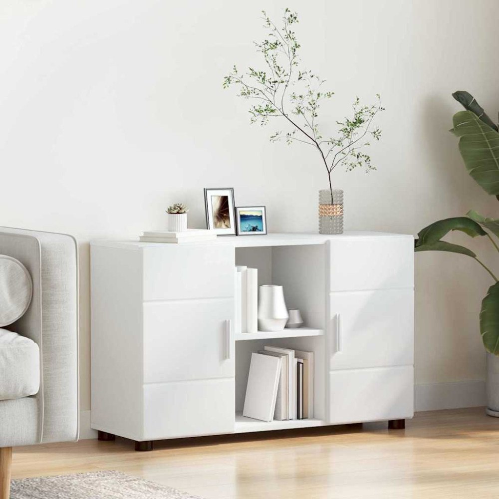 vidaXL Sideboard med hylla Vit 88,5 x 30,5 x 55,5 cm Konstruerat trä