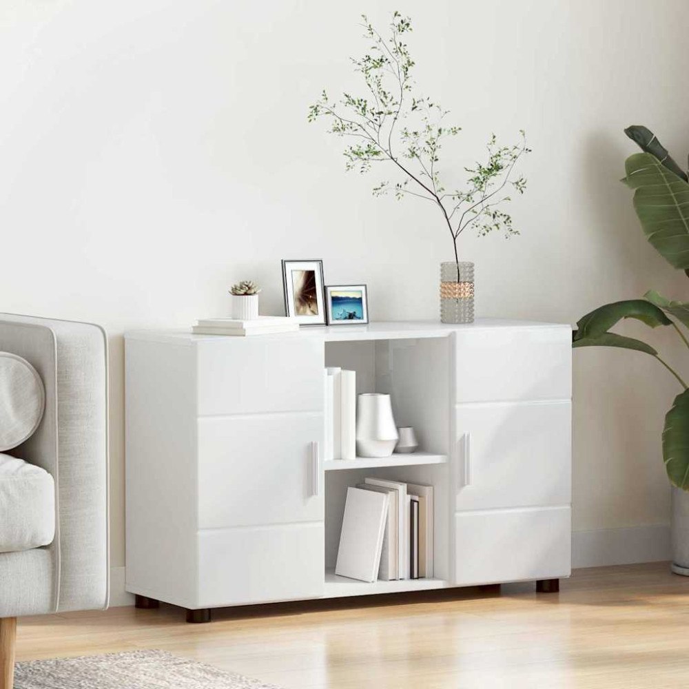 vidaXL Sideboard Högblanka vita 88,5 x 30,5 x 55,5 cm Konstruerat trä