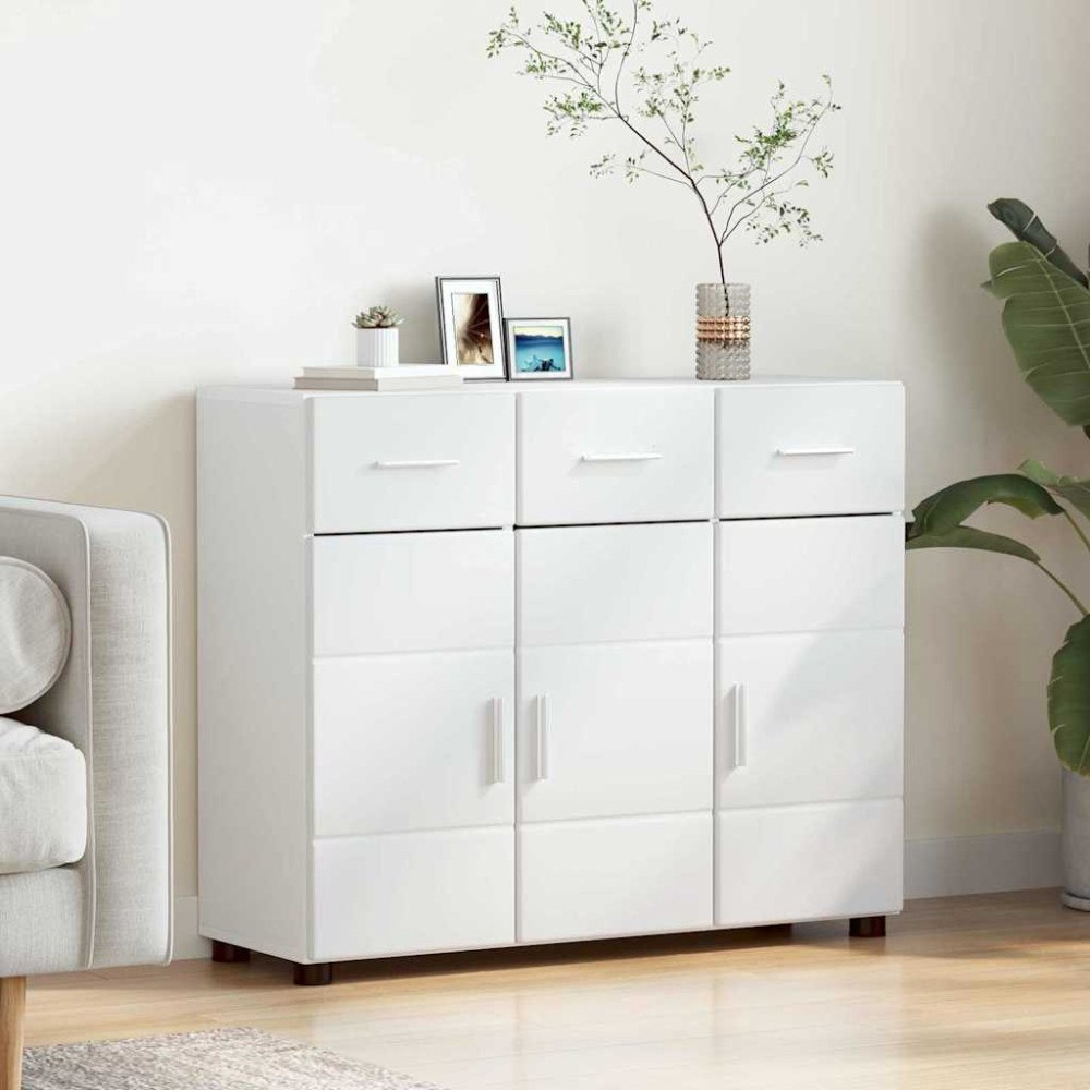 vidaXL Sideboard med hylla Vit 88,5 x 30,5 x 73 cm Konstruerat trä