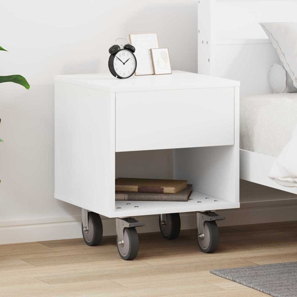 vidaXL Sängbord Vit 40,5 x 40 x 48 cm Konstruerat trä