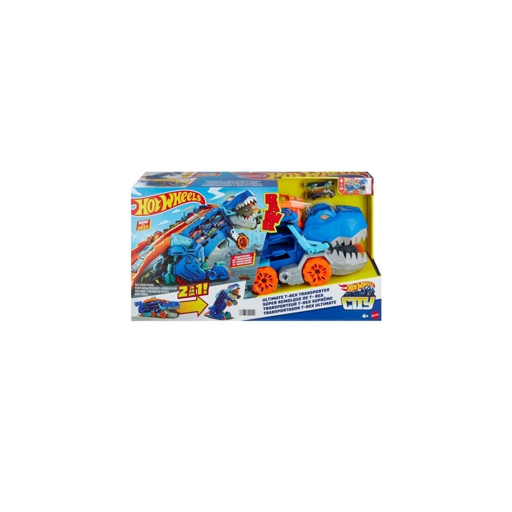 Hot Wheels Hot Wheels City Ultimate T-Rex Transporter, Set med fordon o...