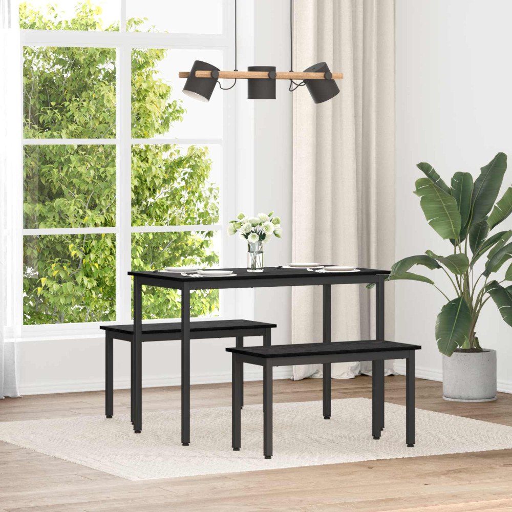 vidaXL bänk Svart Ek 80 x 35 x 45 cm Konstruerat trä