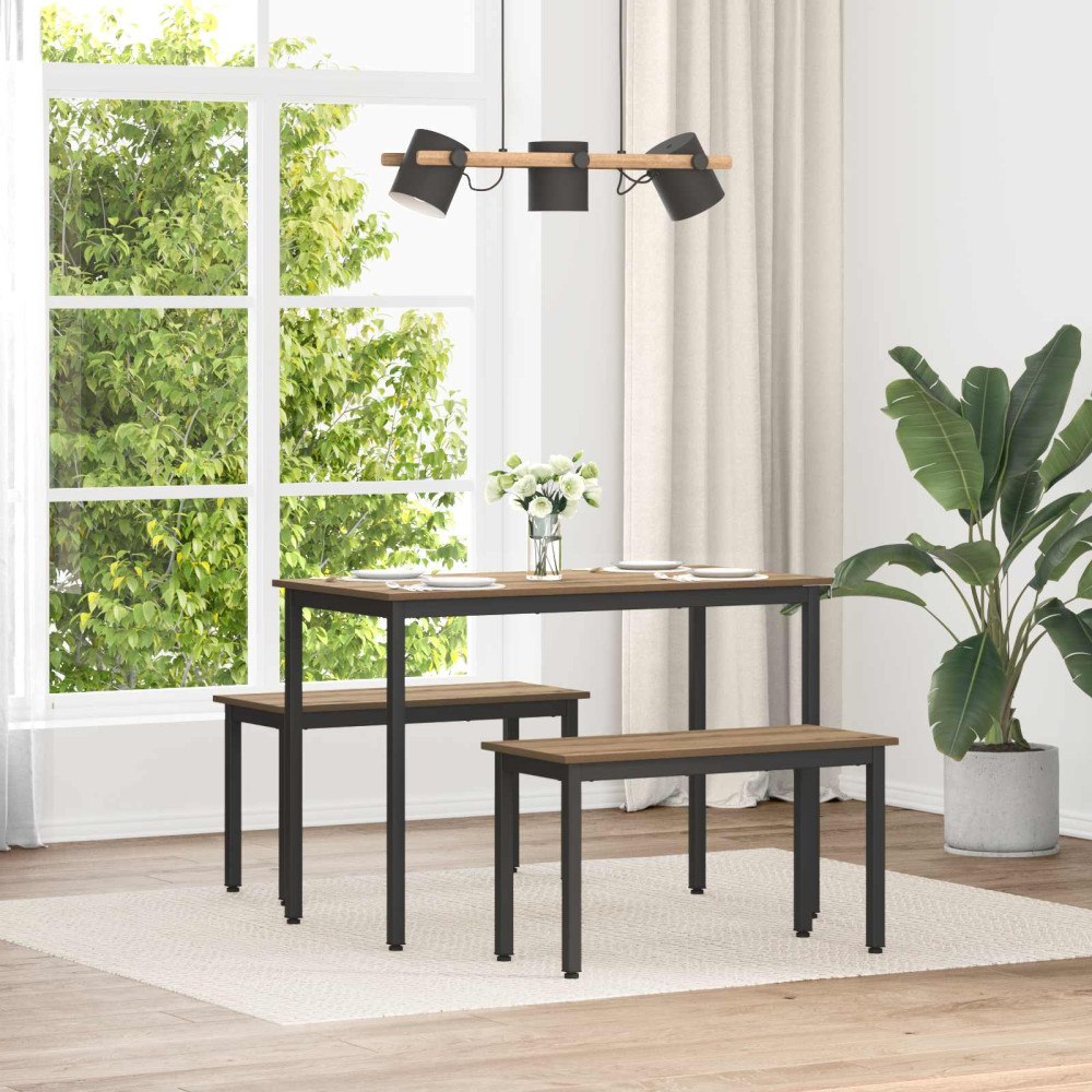 vidaXL bänk Artisan Ek 80 x 35 x 45 cm Konstruerat trä