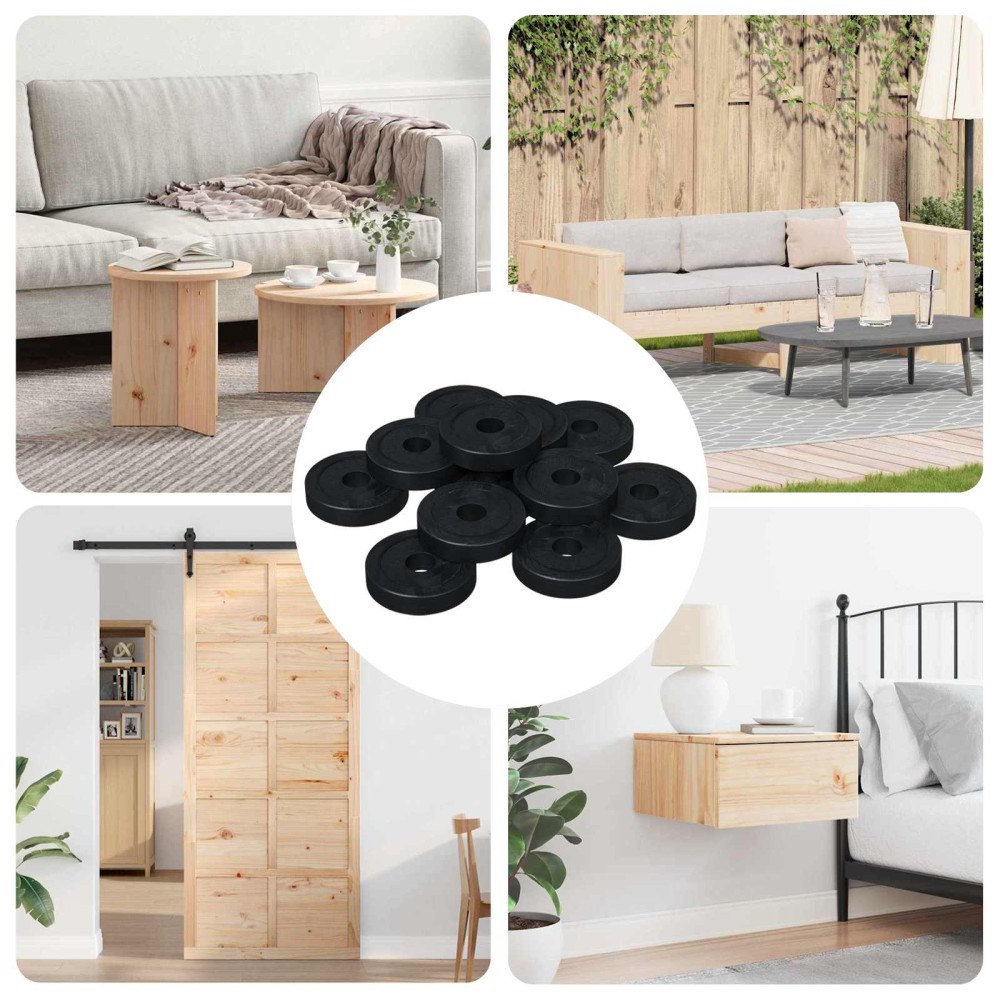 vidaXL passar för Platt Tvätt 36000 pcs Svart ∅15 x 3 mm PVC kopolymer