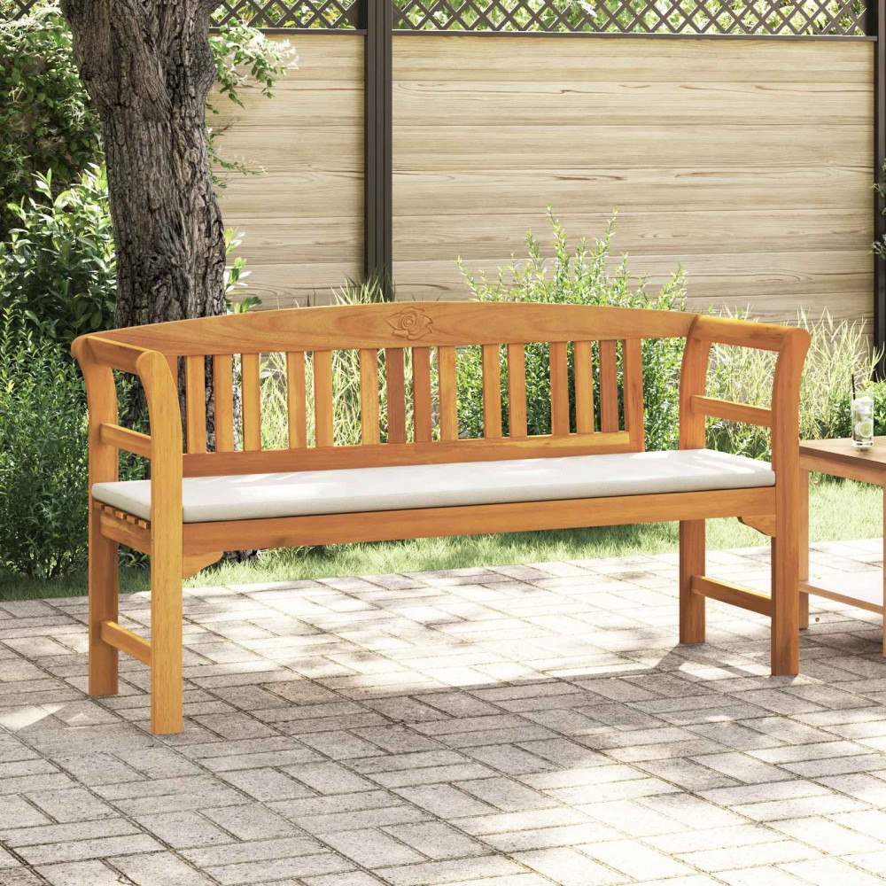 vidaXL bänk med kudde Naturlig Olja Ytbehandling 157 x 46 x 82,5 cm