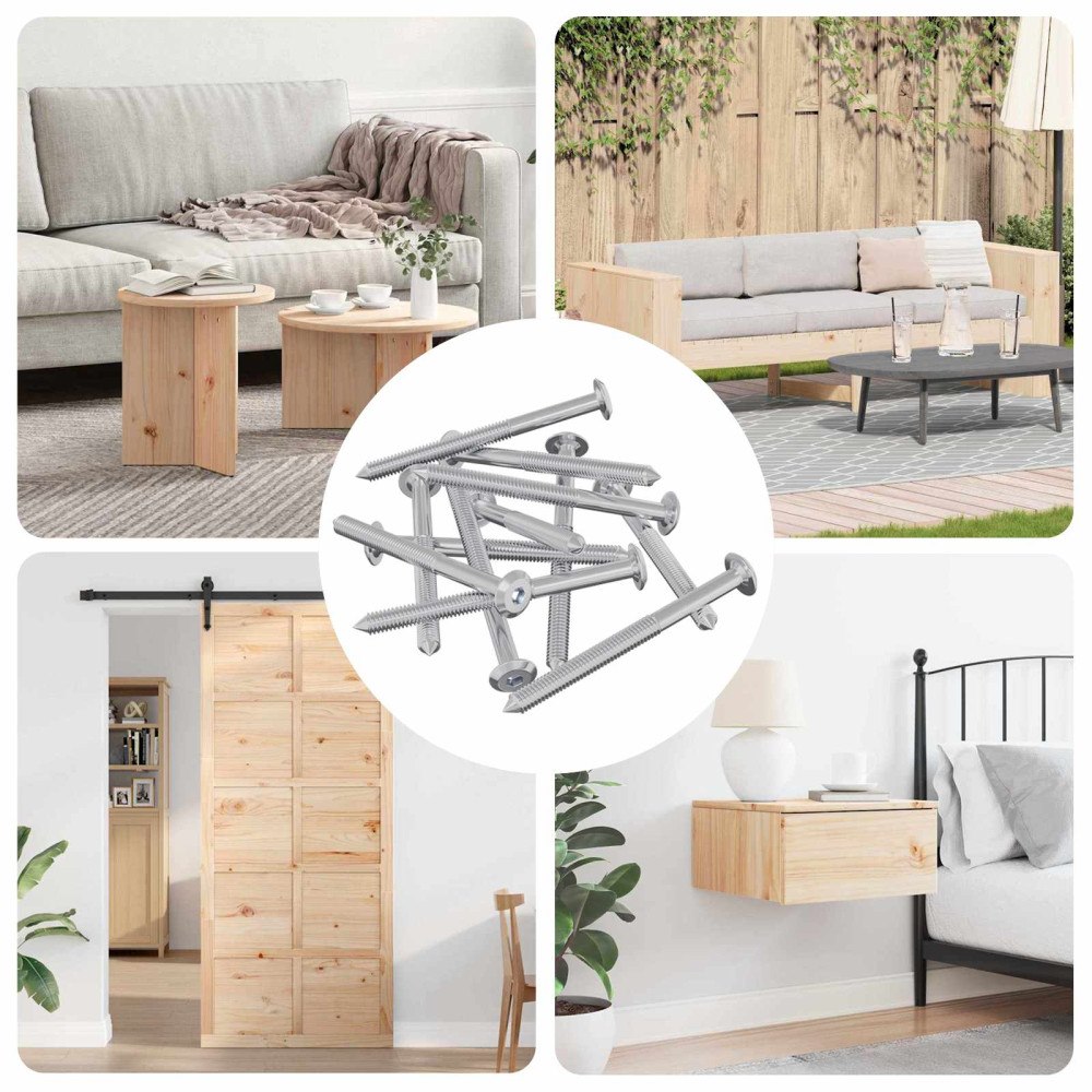 vidaXL Möbelskruvar 1400 pcs Silver Stål