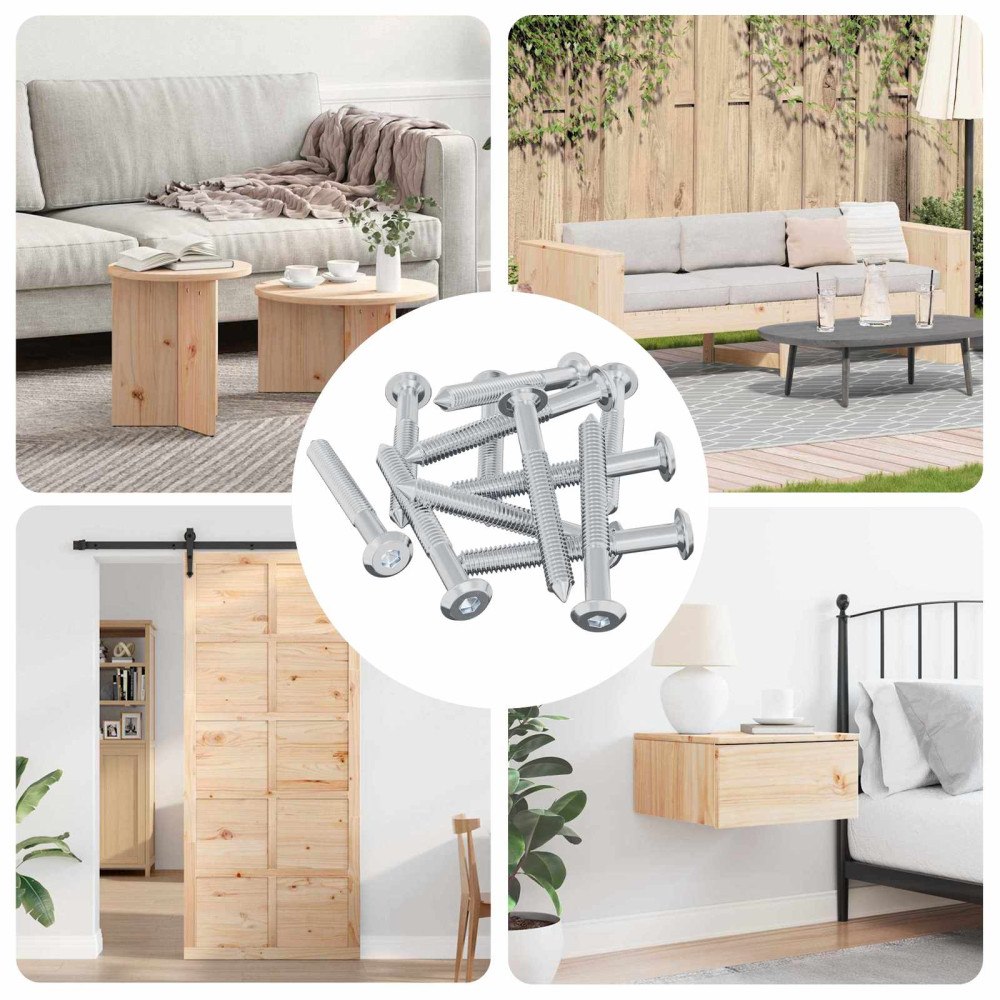 vidaXL Skruv 12 pcs Silver M6 x 50 mm Stål