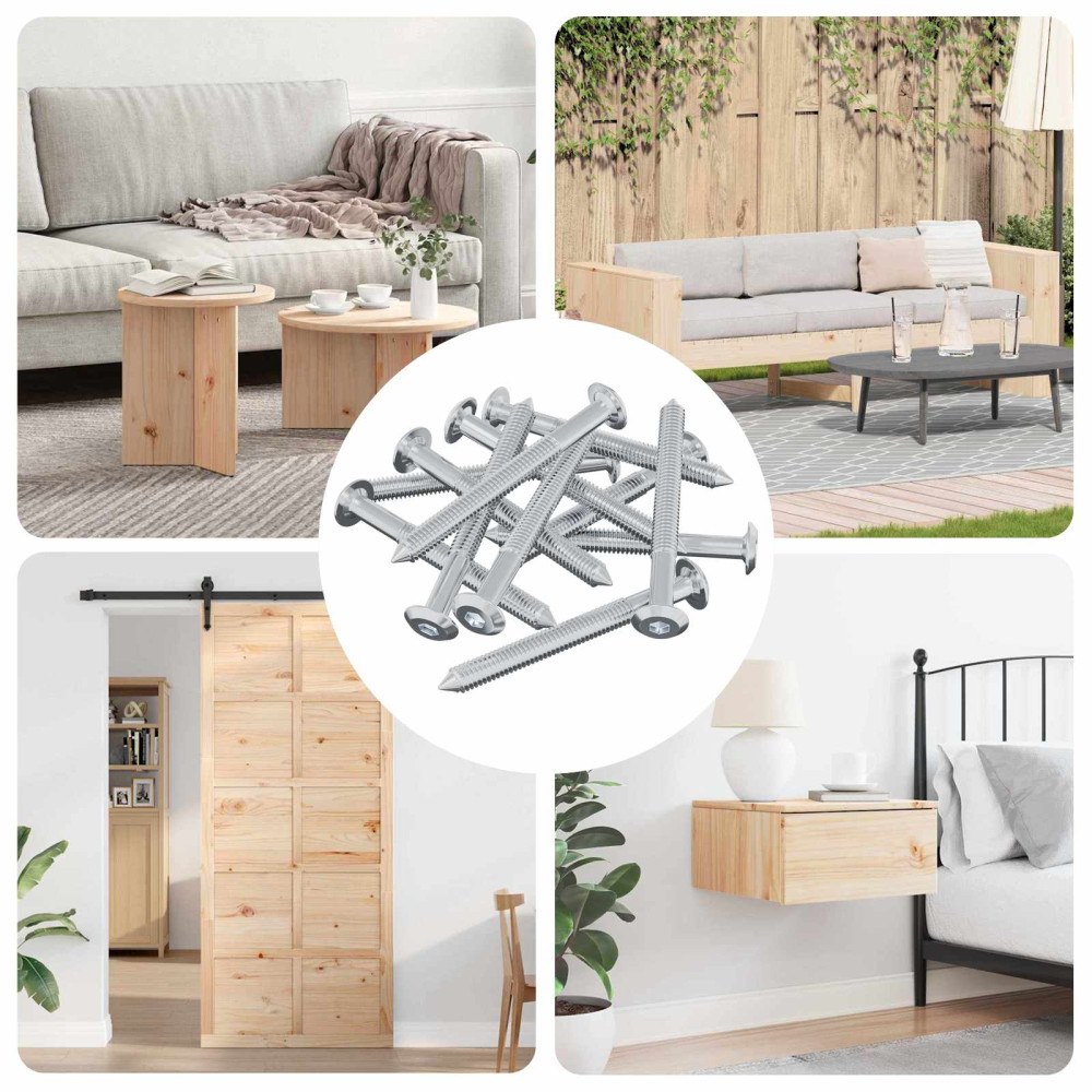 vidaXL Skruv 1600 pcs Silver M6 x 60 mm Stål