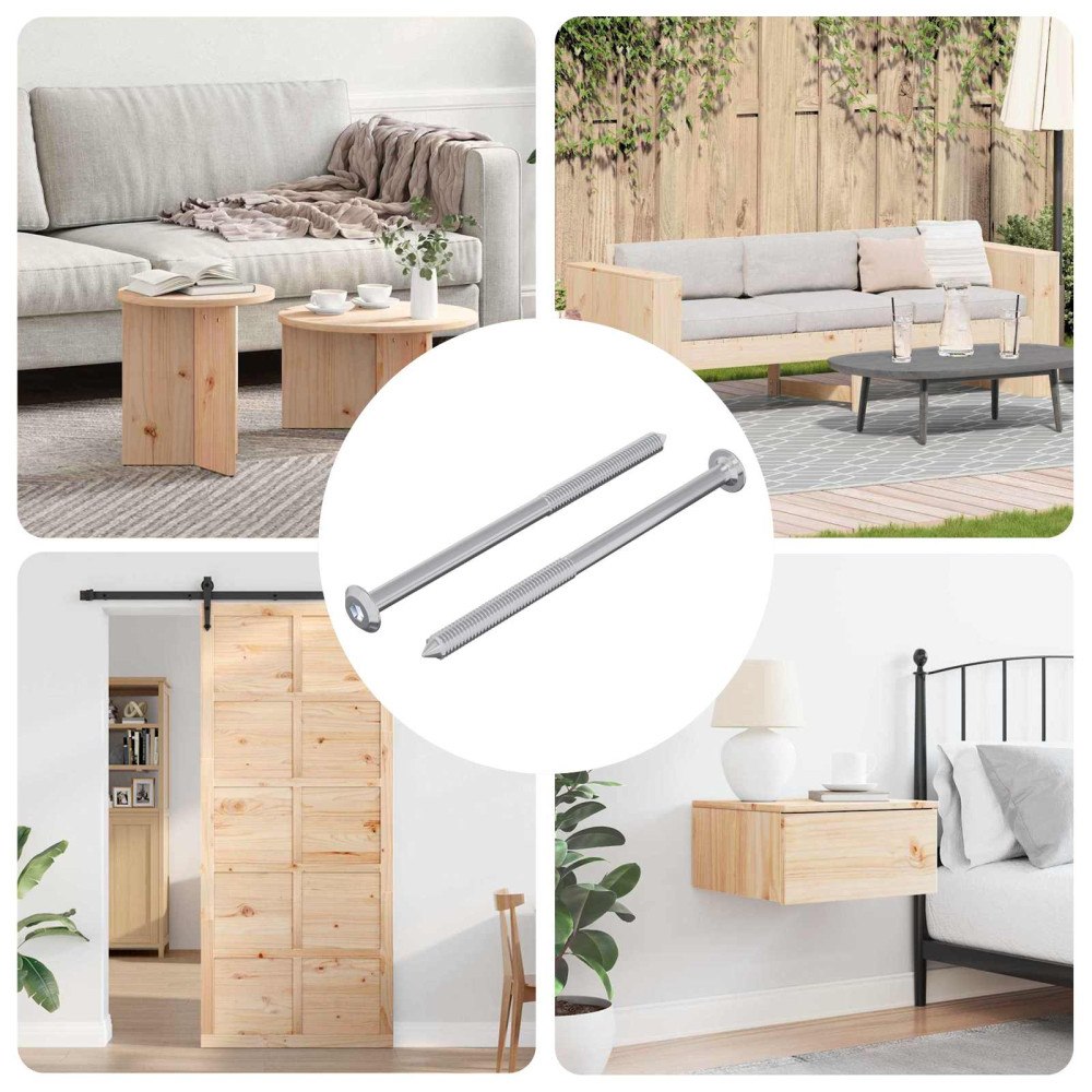 vidaXL Skruv 2 pcs Silver M6 x 100 mm Stål