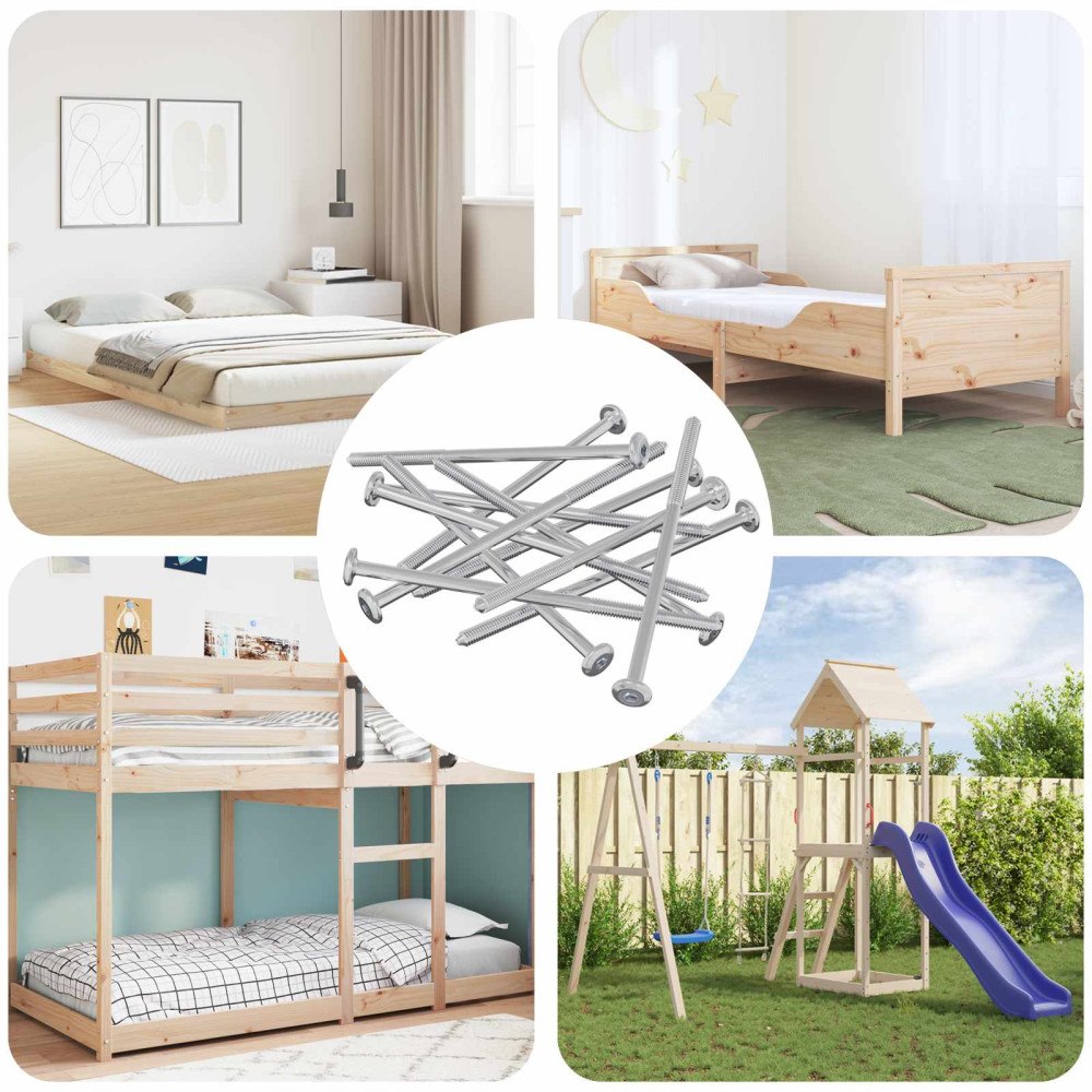 vidaXL Skruv 12 pcs Silver M6 x 120 mm Stål