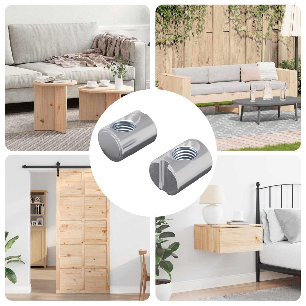 vidaXL Möbelfästdon 2 pcs Zinkbelagd M6 x 13 mm Järn