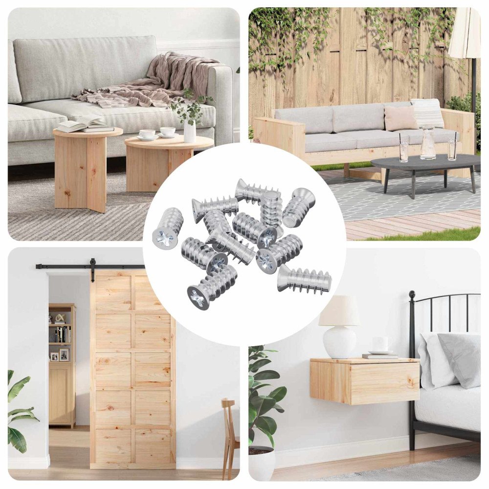 vidaXL Skruv 12 pcs Silver M6 x 12 mm Järn