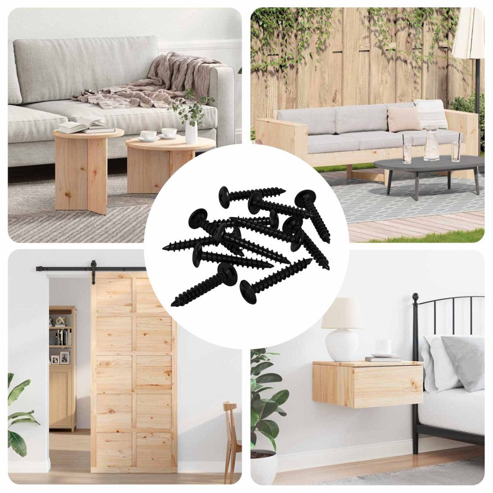 vidaXL Självgängande spik 12 pcs Svart 4 x 25 mm Stål