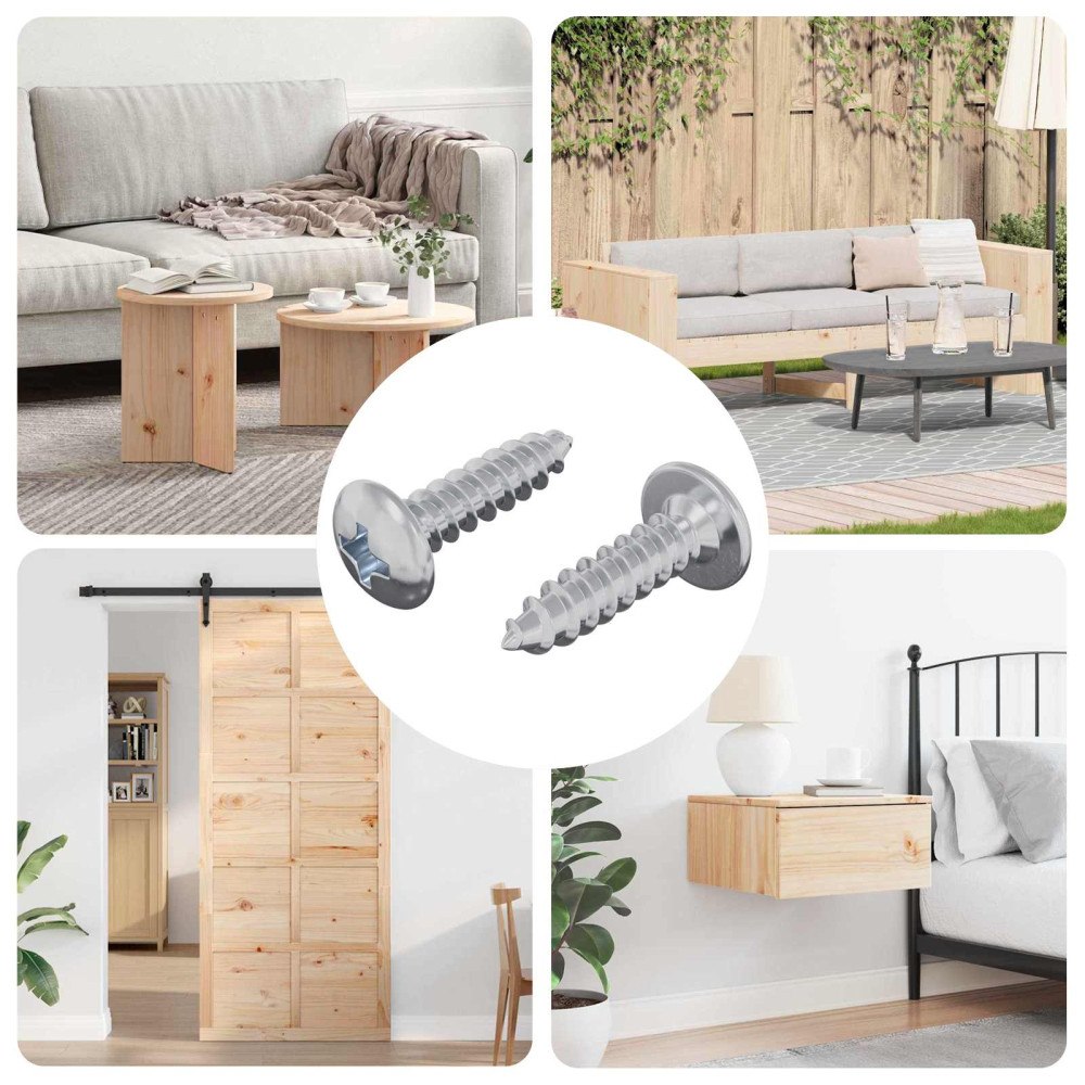 vidaXL Skruv 2 pcs Silver M4 x 16 mm Stål