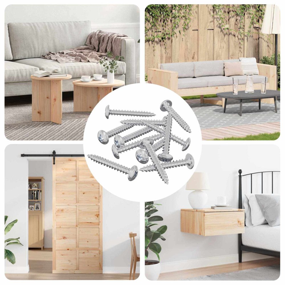 vidaXL Träskruvar 8451 pcs Silver Stål
