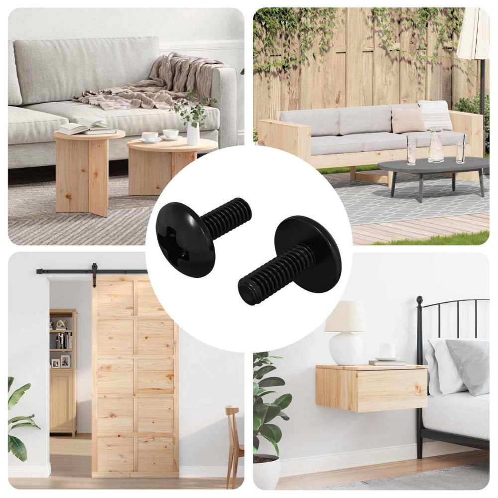 vidaXL Hylsskruvar 2 pcs Svart M4 x 10 mm Stål