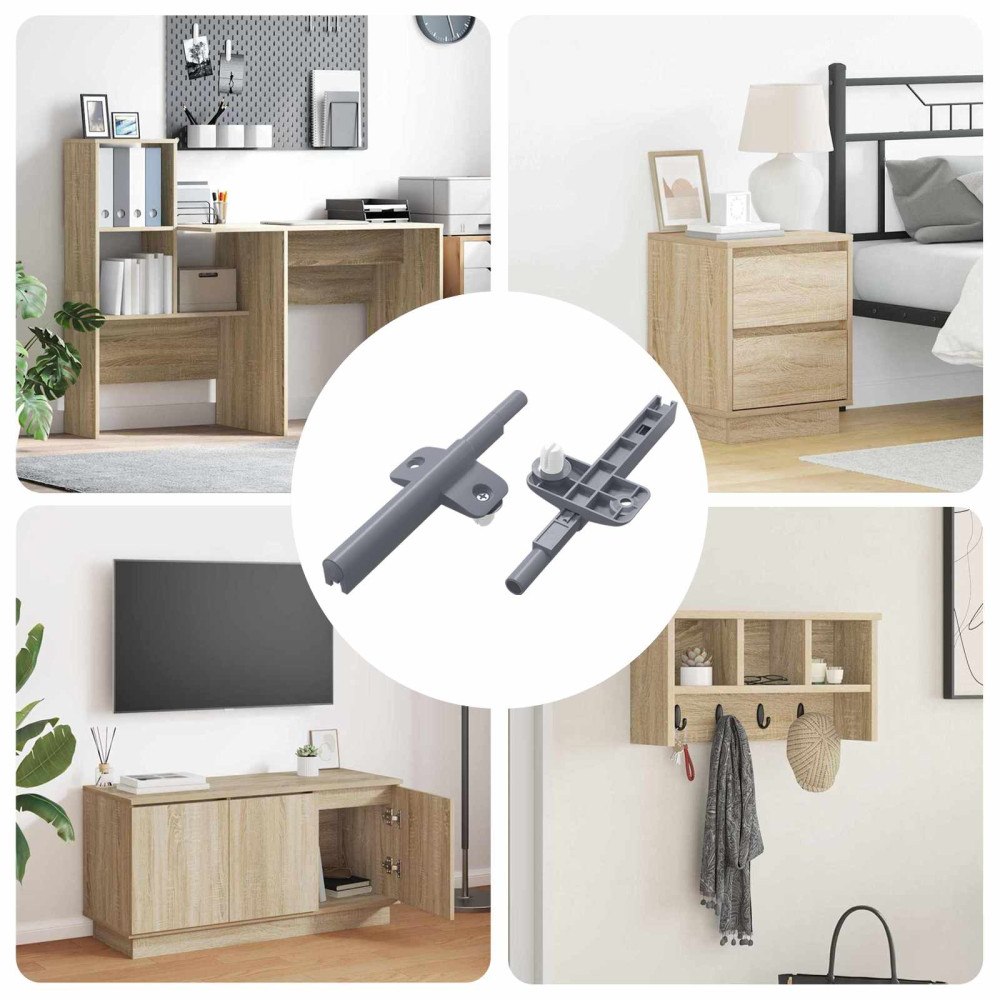 vidaXL Mjukstängande Dämpare 2 pcs Grå 125 x 47 x 15 mm PP