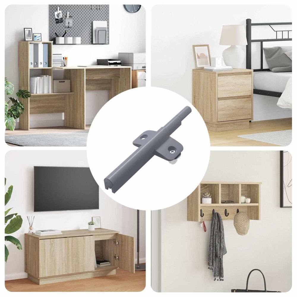 vidaXL Mjukstängande Dämpare 12 pcs Grå 125 x 47 x 15 mm PP