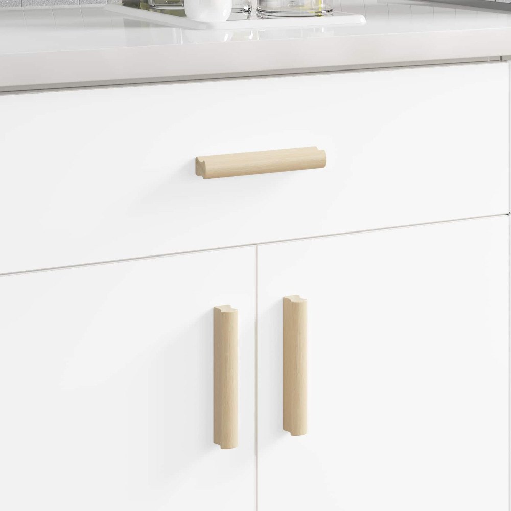 vidaXL Rakt Handtag 12 pcs Naturlig Träfärg 130 x 25 x 30 mm