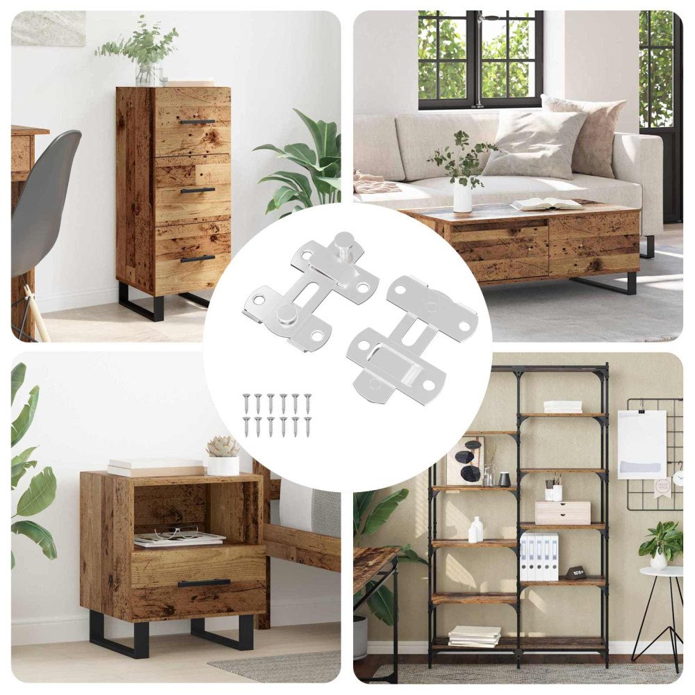 vidaXL Dörrlås 2 pcs Silver 70 x 8 mm Stål